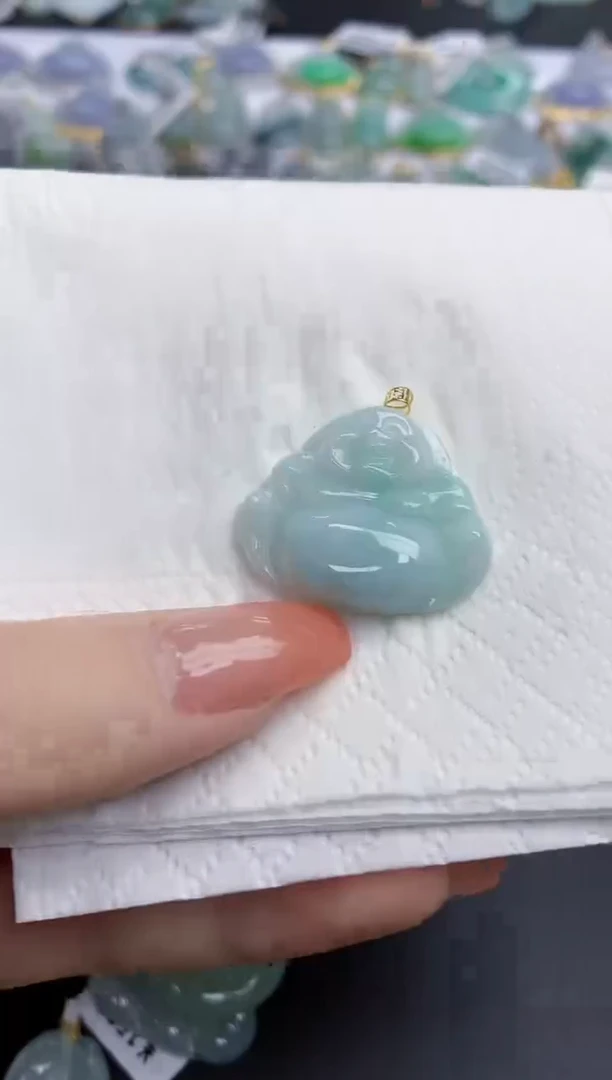 【闪购商品】翡翠颈饰18K金镶嵌天然缅甸翡翠A货