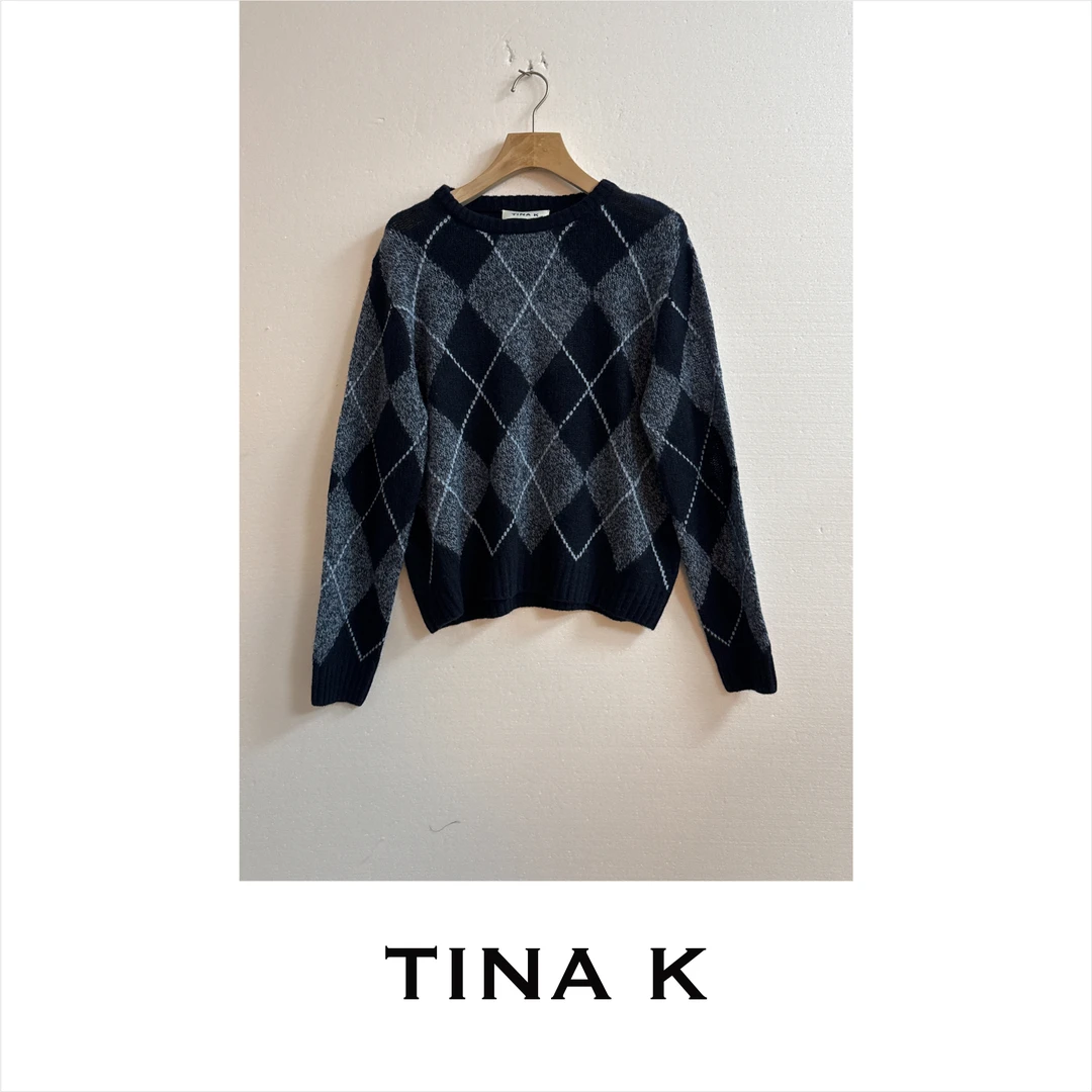 TinaK秋季女士时尚针织上衣百搭短袖休闲毛衣MY225464