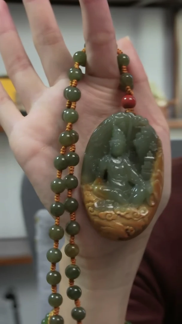 颈饰未镶嵌和田玉观音