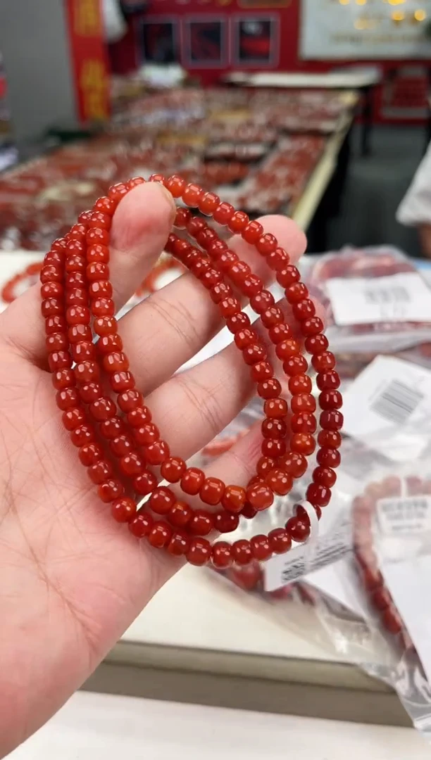 南红玛瑙瓦西老型多圈6+未镶嵌一个/条
