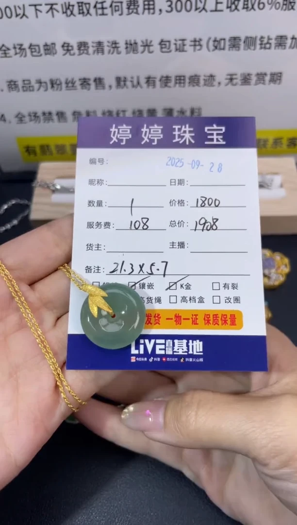 套链18K金镶嵌翡翠我****儿0928008