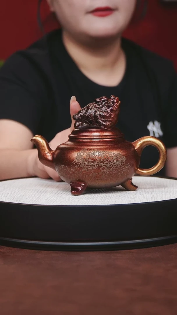 紫砂茶宠贝壳烧 三足