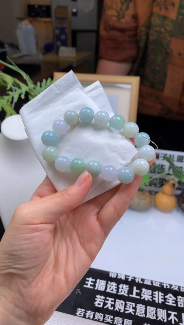 未镶嵌手串翡翠---12419