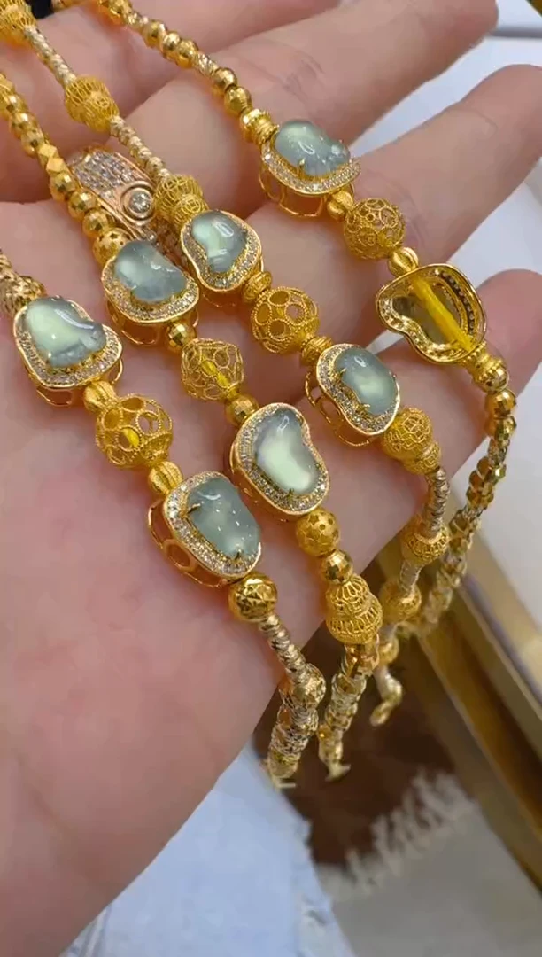 18K金镶嵌手链翡翠多样性团购发一件