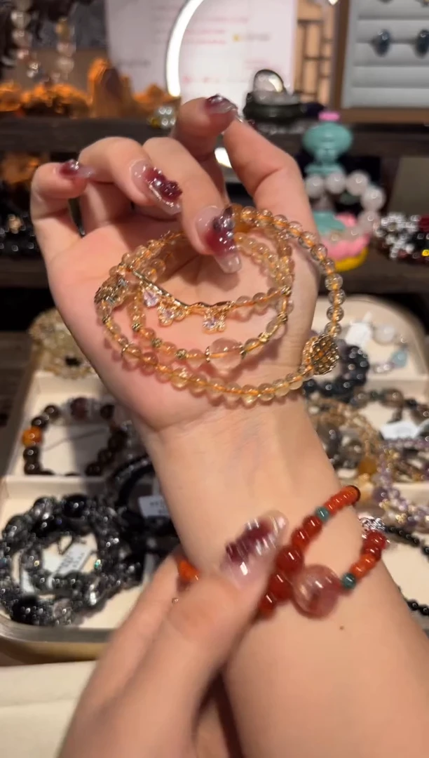 【闪购商品】水晶手链合金金发晶三圈