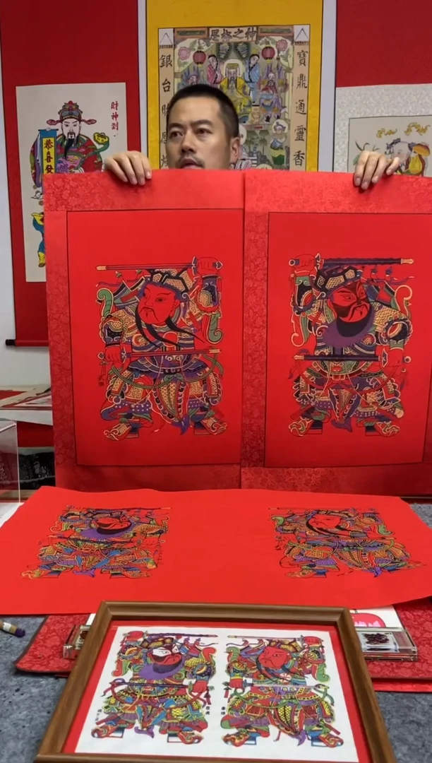 Z**s大尺寸门神精裱手工制作精品