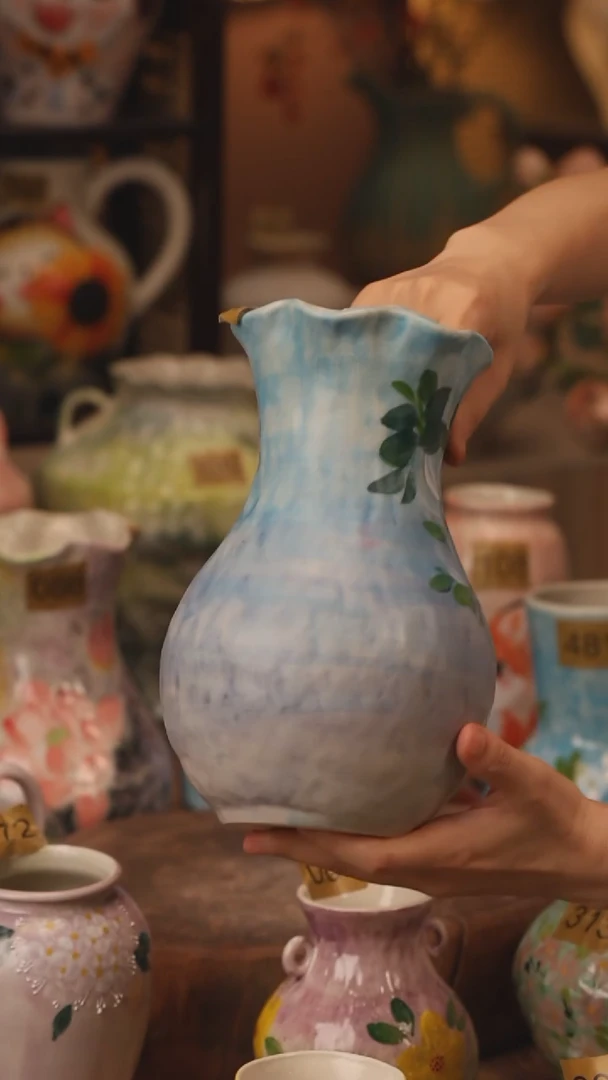 陶瓷377景德镇设计师手作花器摆件侘寂风