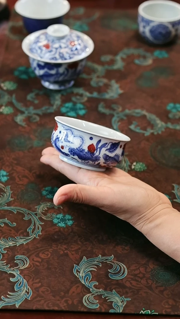 镹曰陶柴窑手工手绘青花