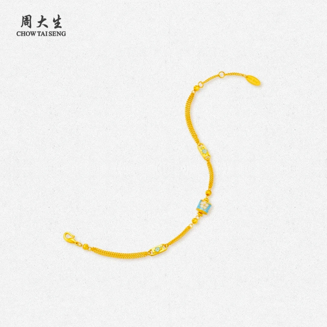 Chow Tai Seng/周大生周大生足金梵高系列手链小众精美时尚百搭