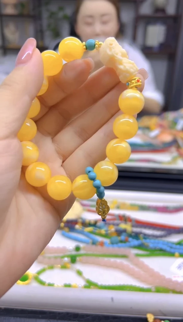 未镶嵌蜜蜡手链DIY款S137