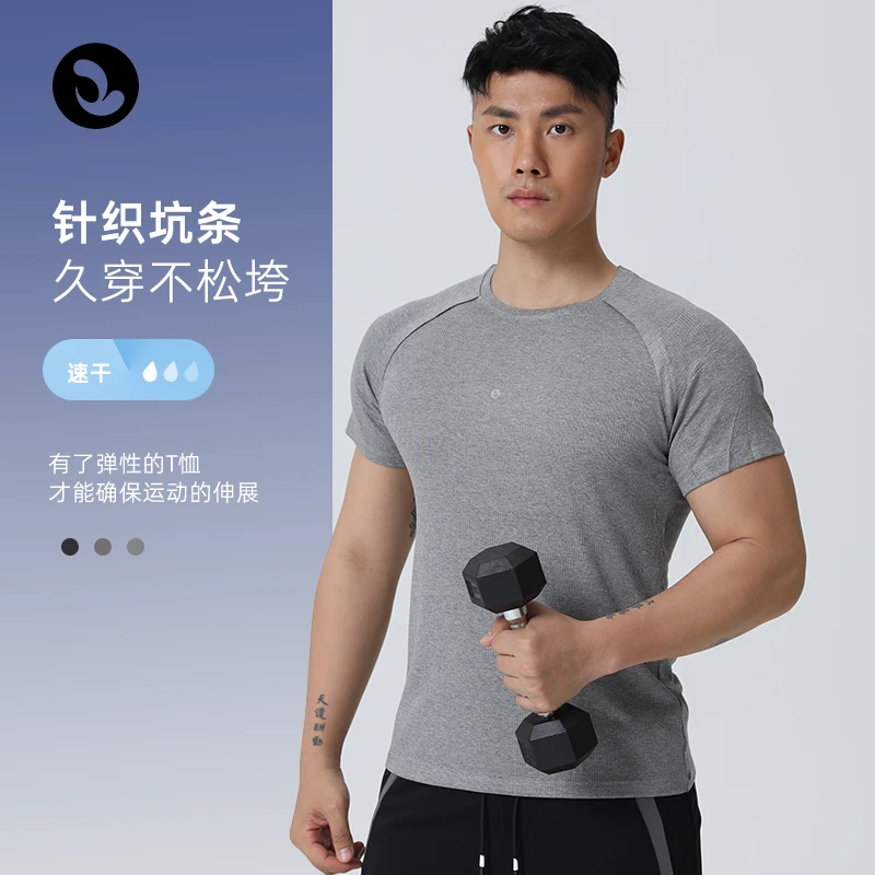 SOSOLEMON 潮牌户外薄款健身跑步休闲圆领男春夏运动短袖上衣速干