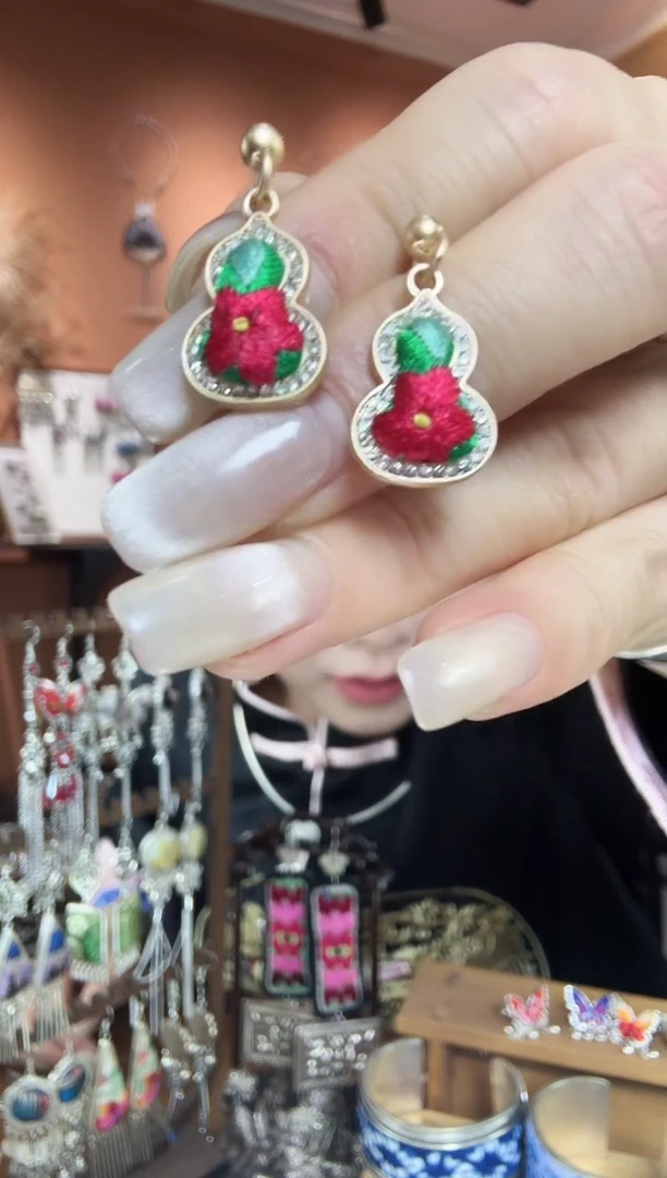 刺绣纯手工民族风耳环