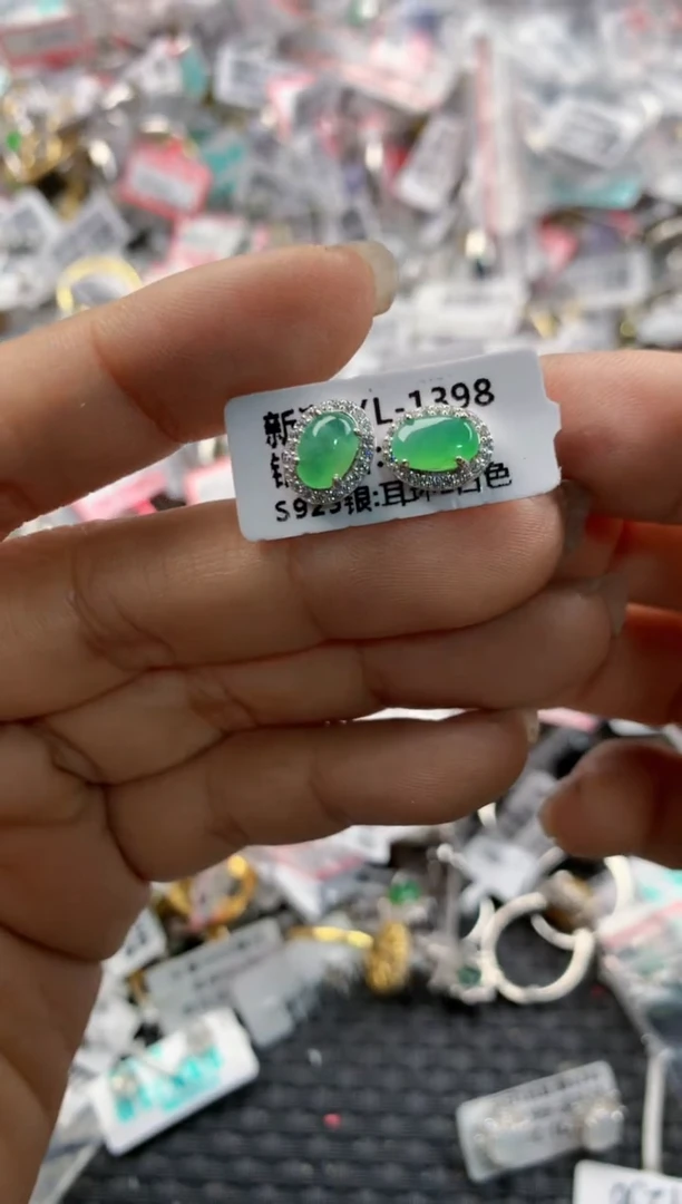 银S925镶嵌戒指翡翠141414----10