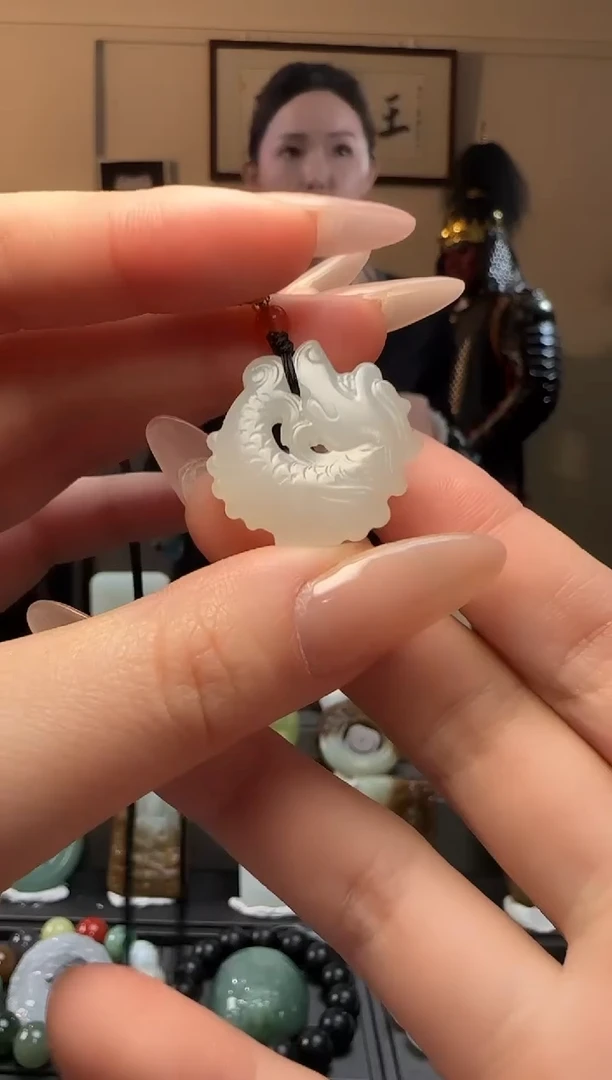 【闪购商品】和田玉白玉鱼化龙未镶嵌吊坠