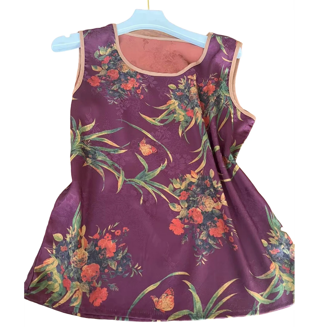 06【紫霞】提花背心中老年百搭花色国风时尚中式宽松型复古