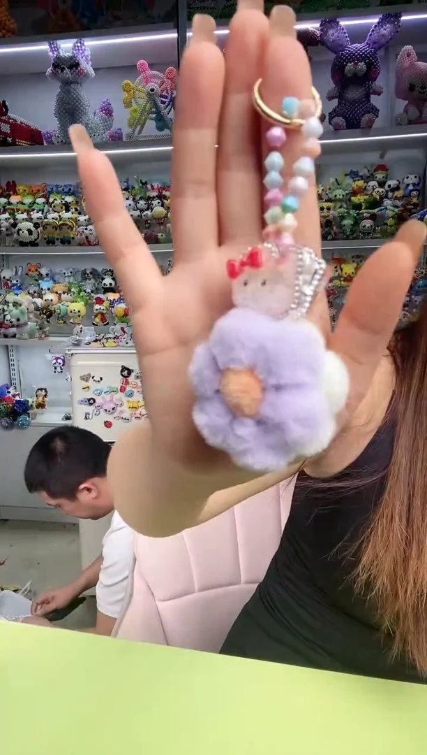 玻璃0402毕加索小毛球手机链材料包1套