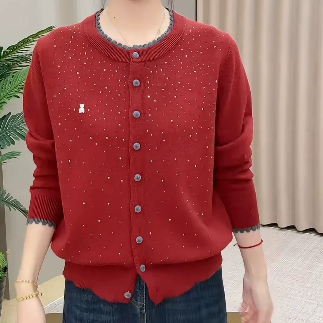 【姐妹服饰】【5029开衫】秋冬时尚洋气羊毛宽松开衫