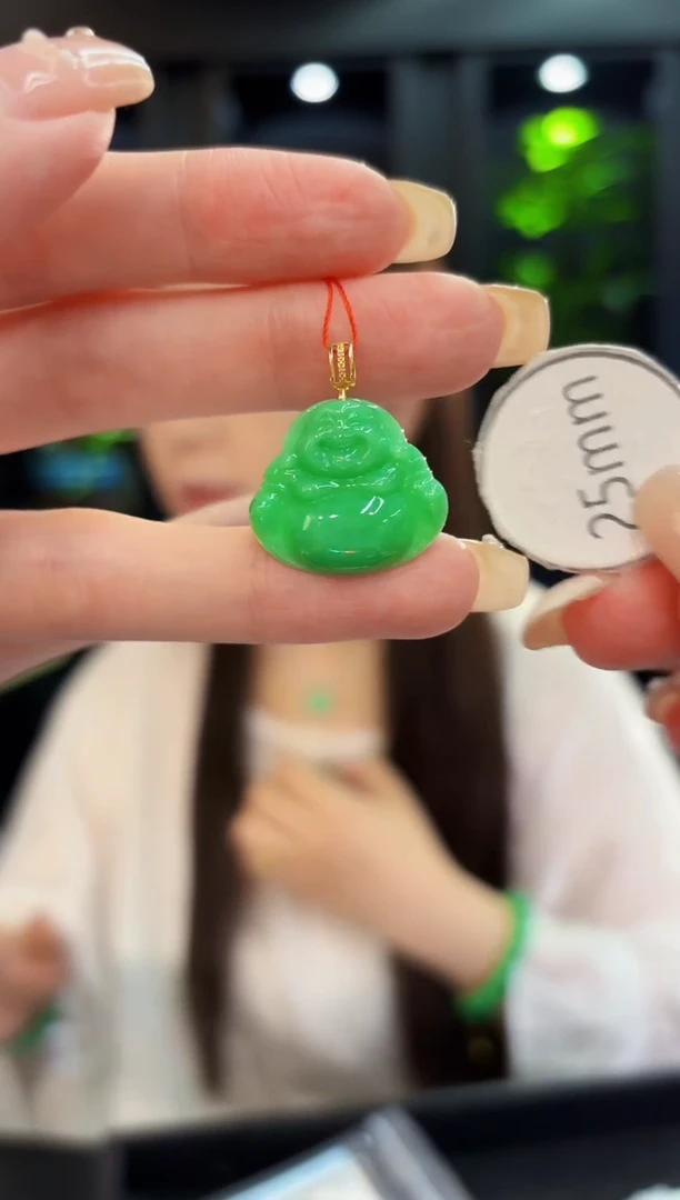 翡翠18K金镶嵌颈饰 缅料A货/支持复检/一件