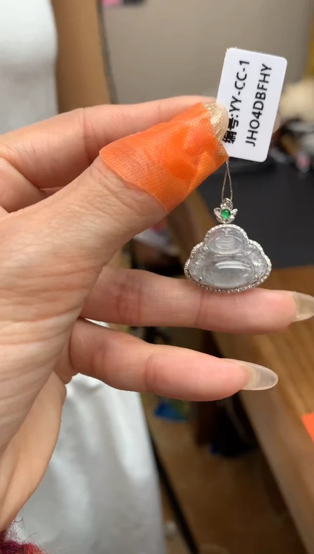 【闪购商品】翡翠颈饰18K金镶嵌佛公