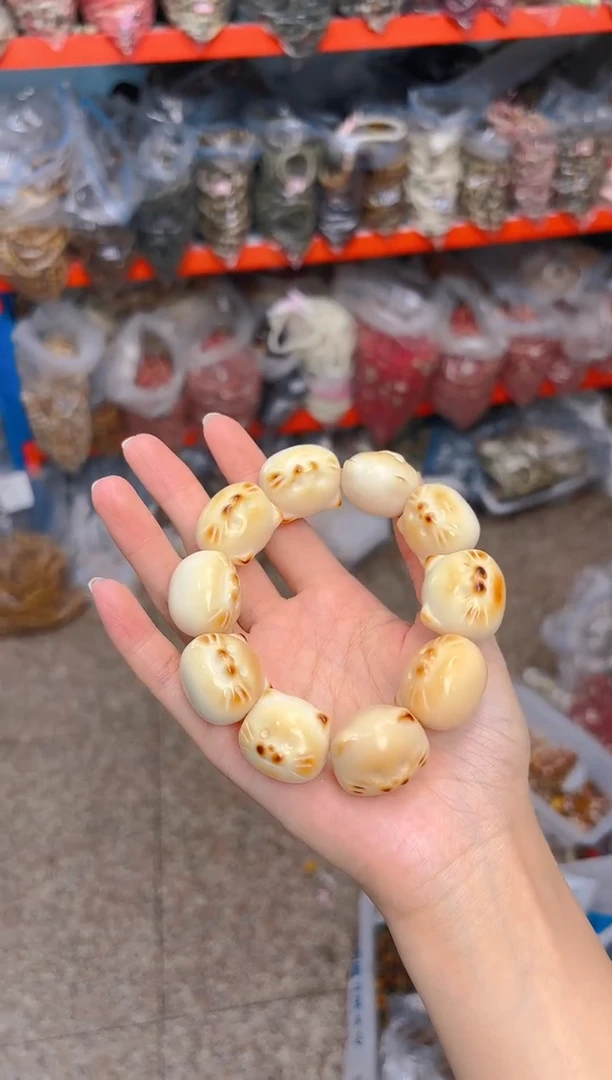 吊坠菩提根/象牙果猫咪头横款单圈