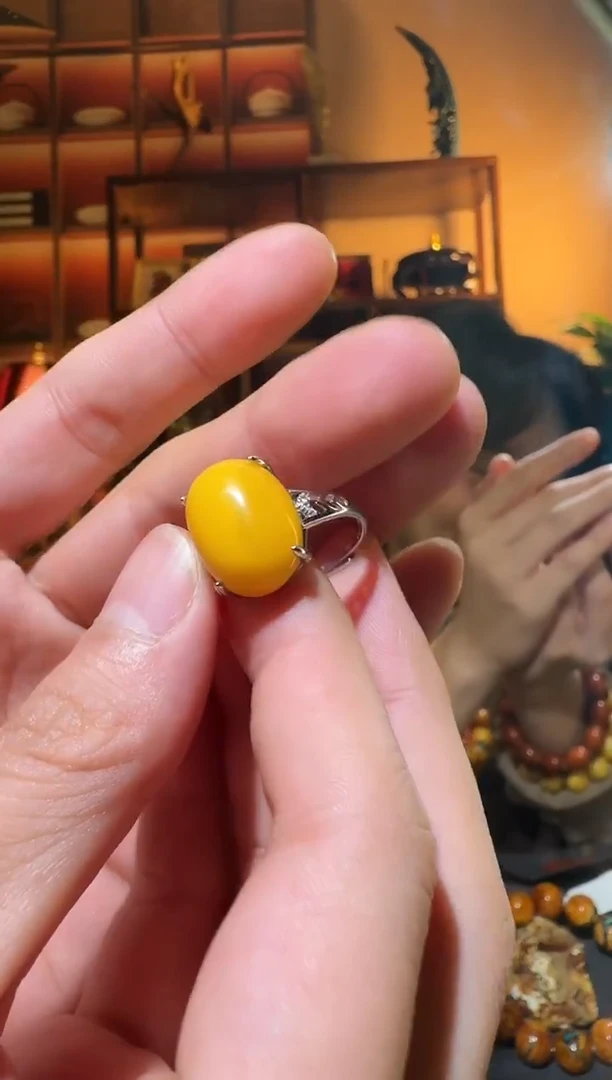 蜜蜡颈饰银S925镶嵌5452天然蜜蜡珠宝奇石