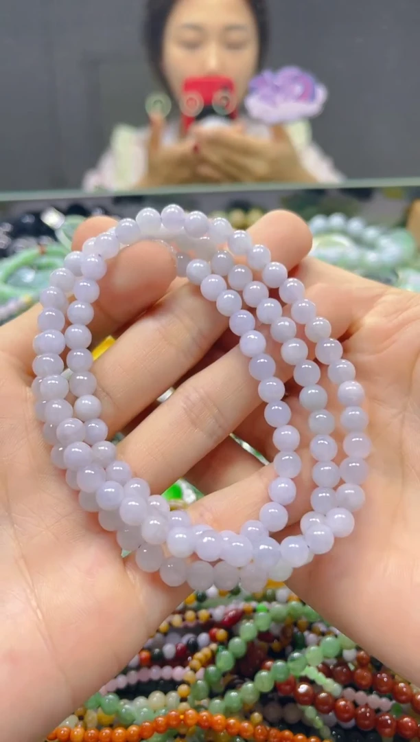 颈饰未镶嵌翡翠6MM/J/翡翠A货，一件也是批发价