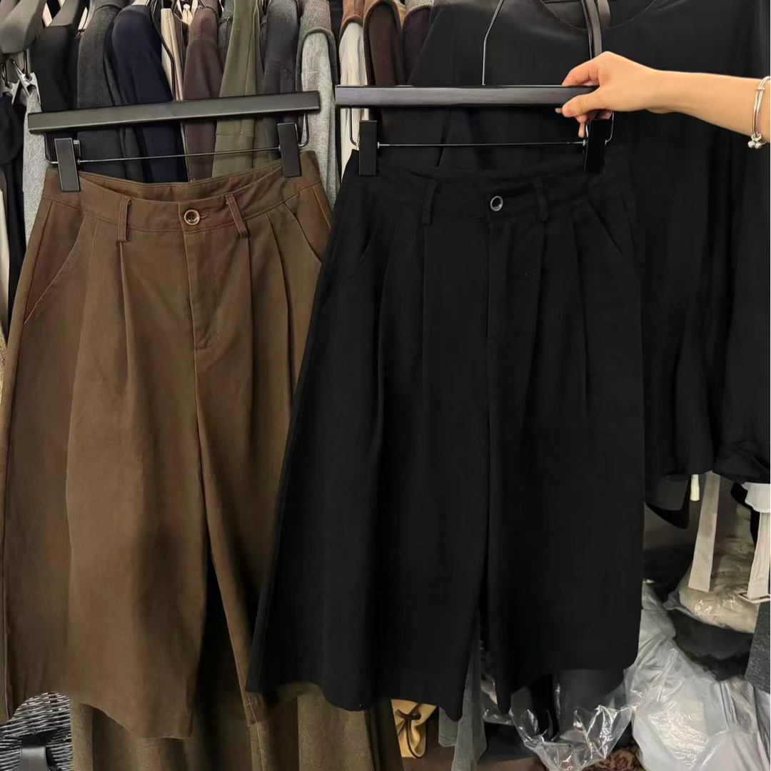 80810日常简约出街 高级感高腰中裤