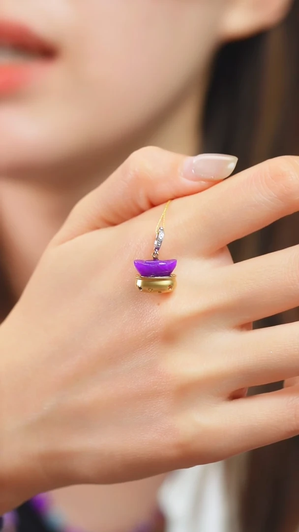 苏纪石（舒俱来）18K金镶嵌吊坠(不含链)2