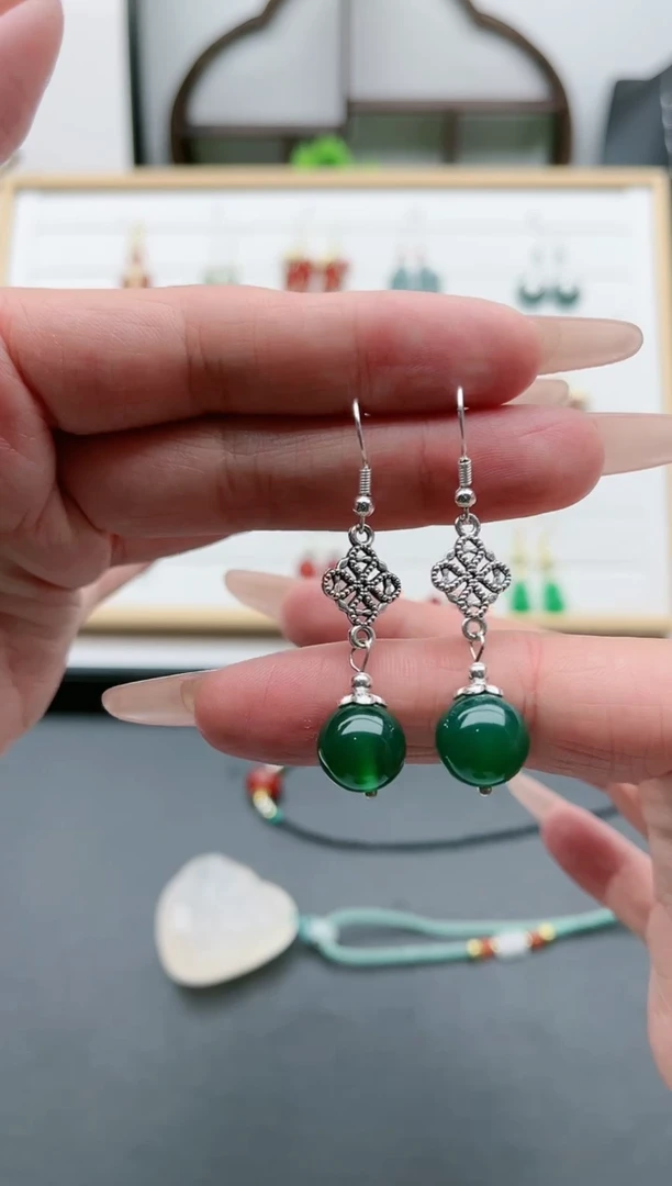 【闪购商品】玛瑙/玉髓耳饰银S925镶嵌03