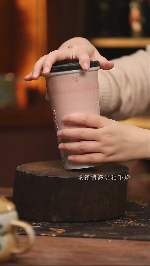 陶瓷景德镇高温釉下手绘陶瓷@L463@