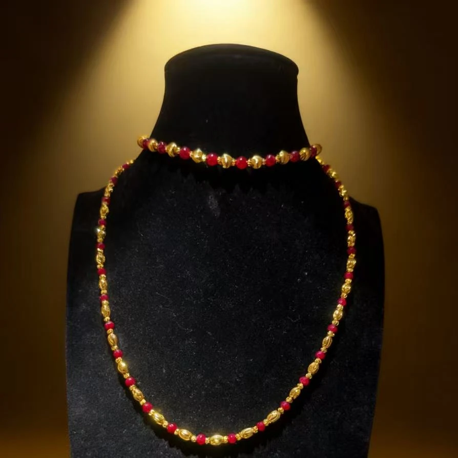 【百福】设计款繁花似锦气质项链手链套装