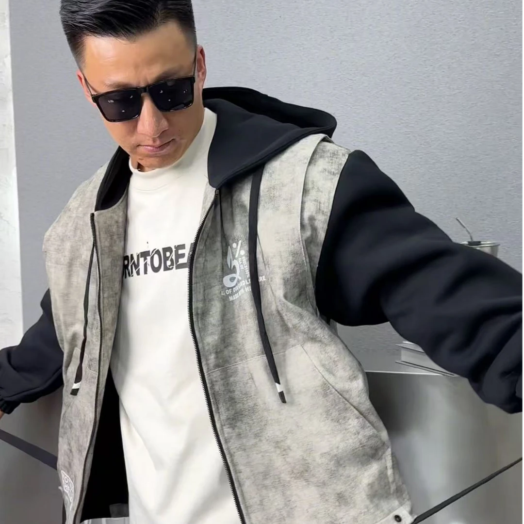 简逸大码男装棒球工装棉服外套80708