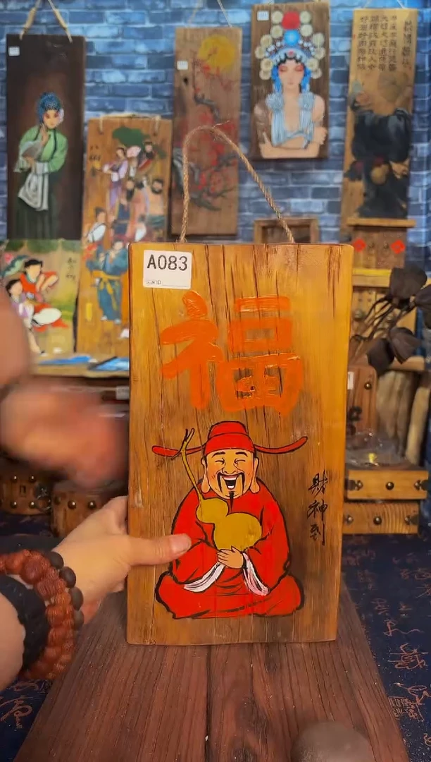 风化老门板丙烯画