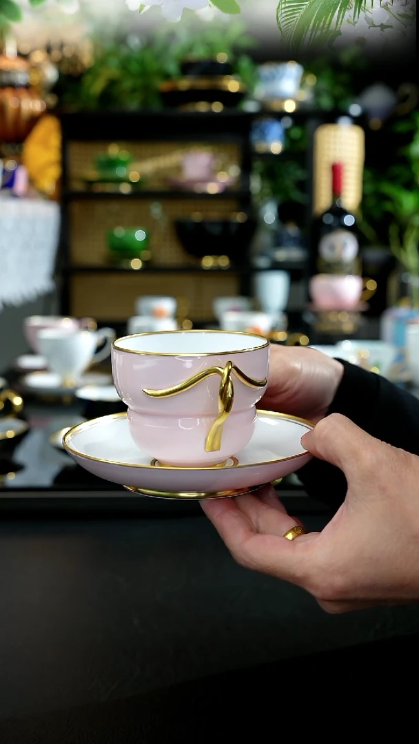 手工粉色咖啡杯，，，，，，