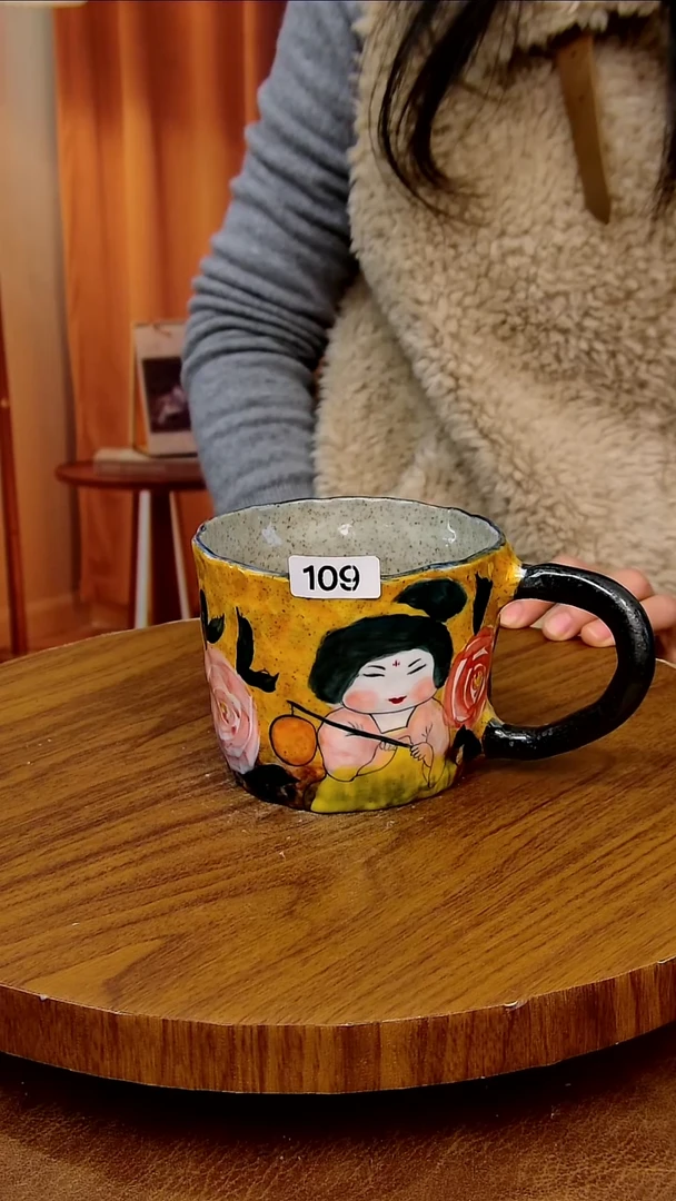 杯子陶景德镇手工手绘釉下彩陶瓷
