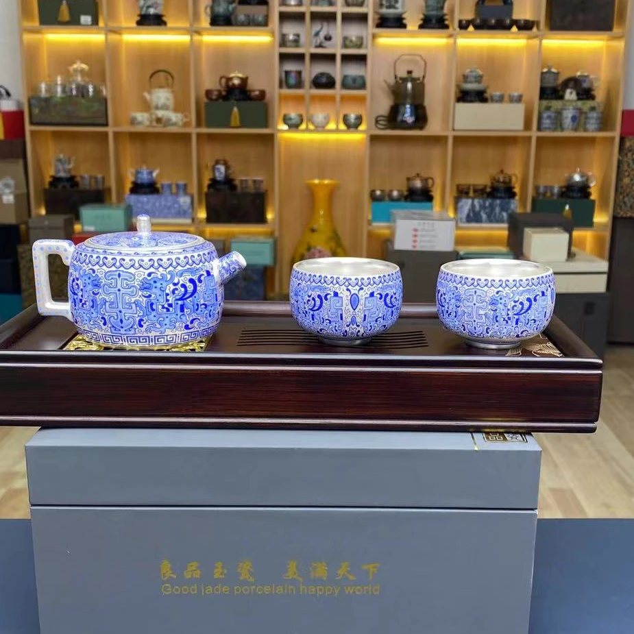 【闪购商品】螭龙纹一壶两杯+茶盘@@ZH017