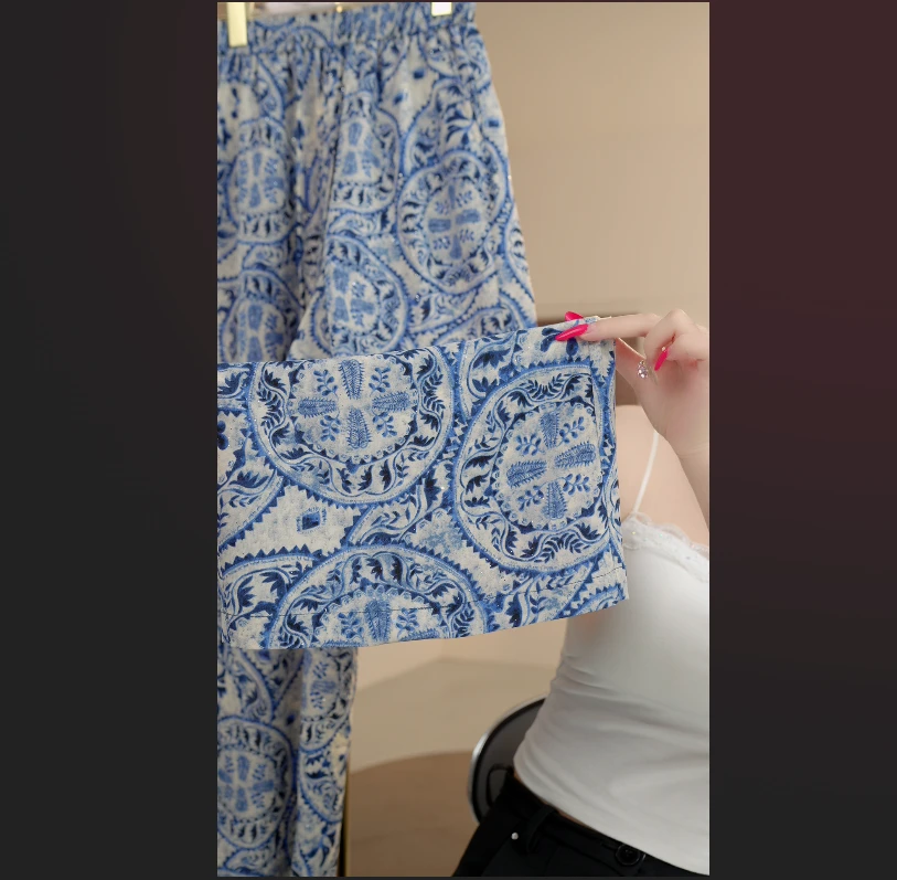 2025夏季新款别致设计轻薄舒适宽松遮肉显瘦直筒裤