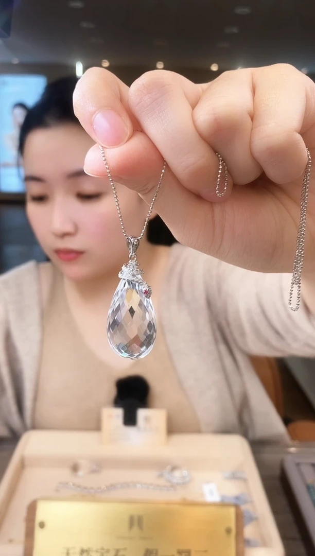 项链银S925镶嵌水晶13天然宝石