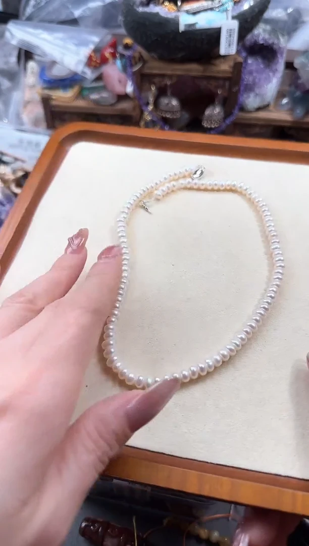 颈饰银S925镶嵌淡水珍珠45646541641