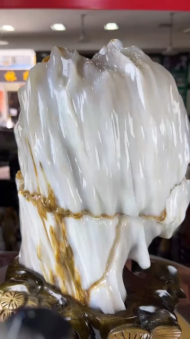 缅甸天然树化玉摆件