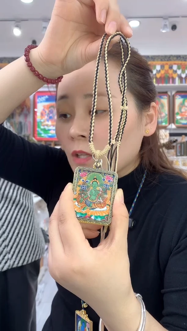 吊坠I****璨纯手绘唐卡【不退不换】绿麻麻