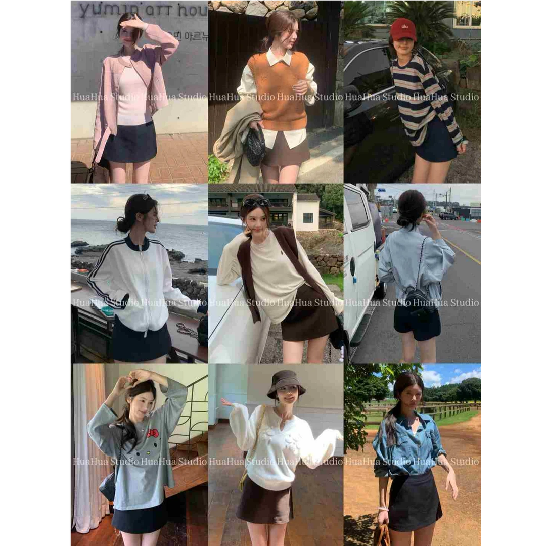 【花花】韩女裙裤~韩系时尚小A版高腰显瘦百搭短款裙裤