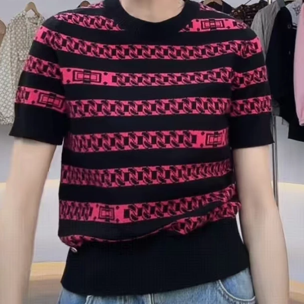 未使用 Chanel/香奈儿 Chanel 香奈儿针织短袖 玫红黑36