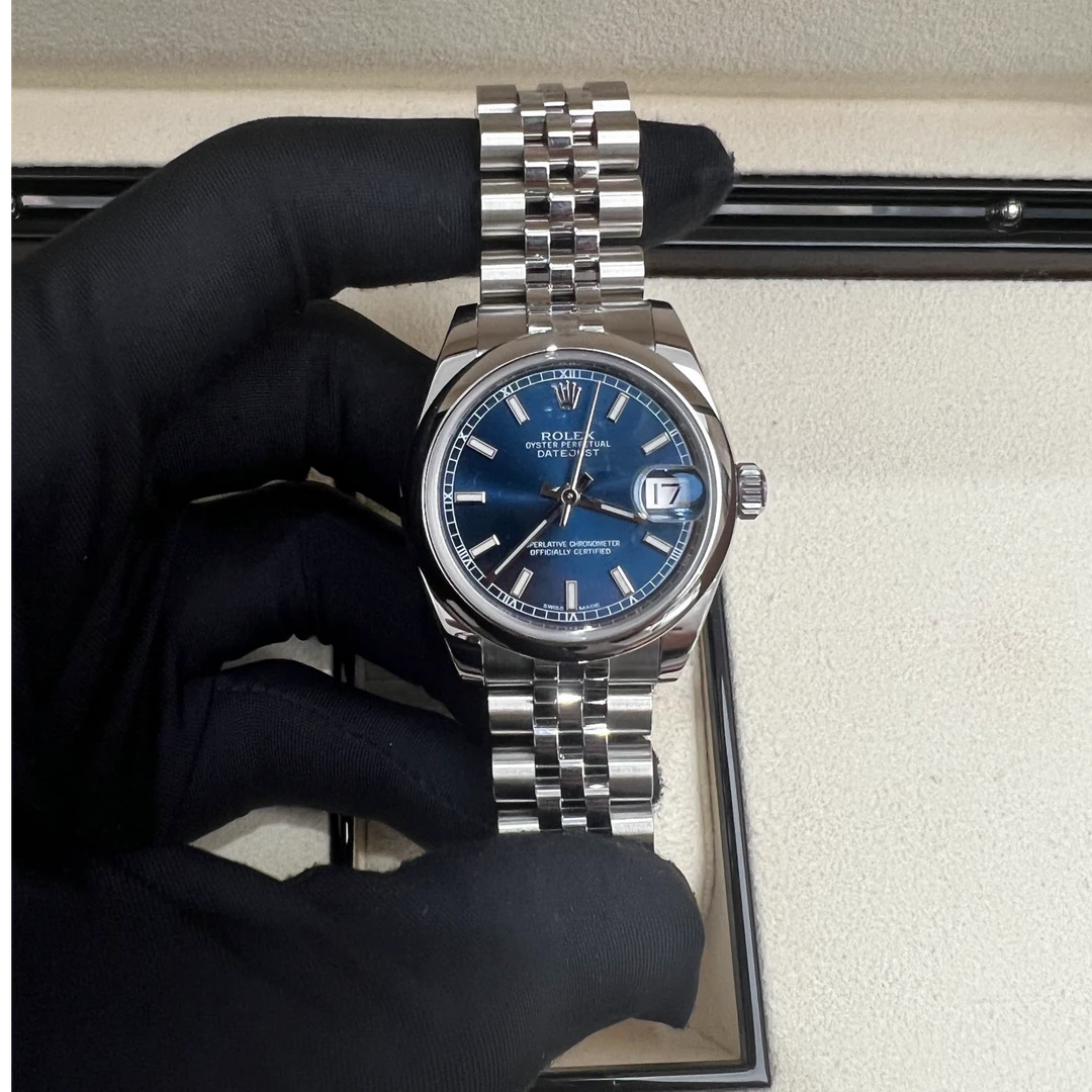 95新 Rolex/劳力士 19年全套  劳力士女装日志178240蓝条