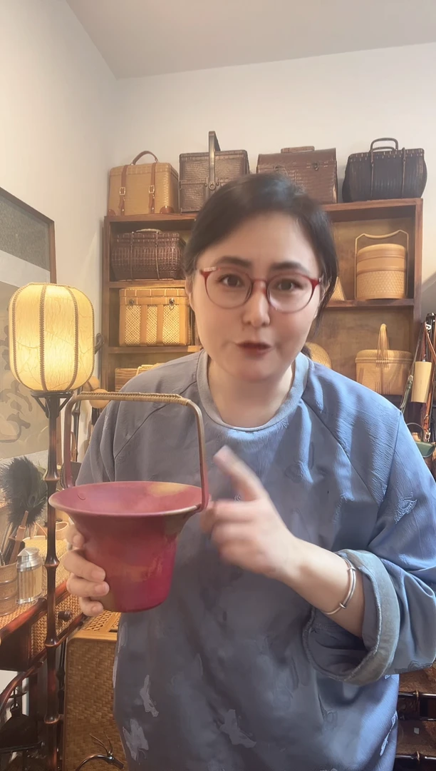 GT037彩铜干果提篮