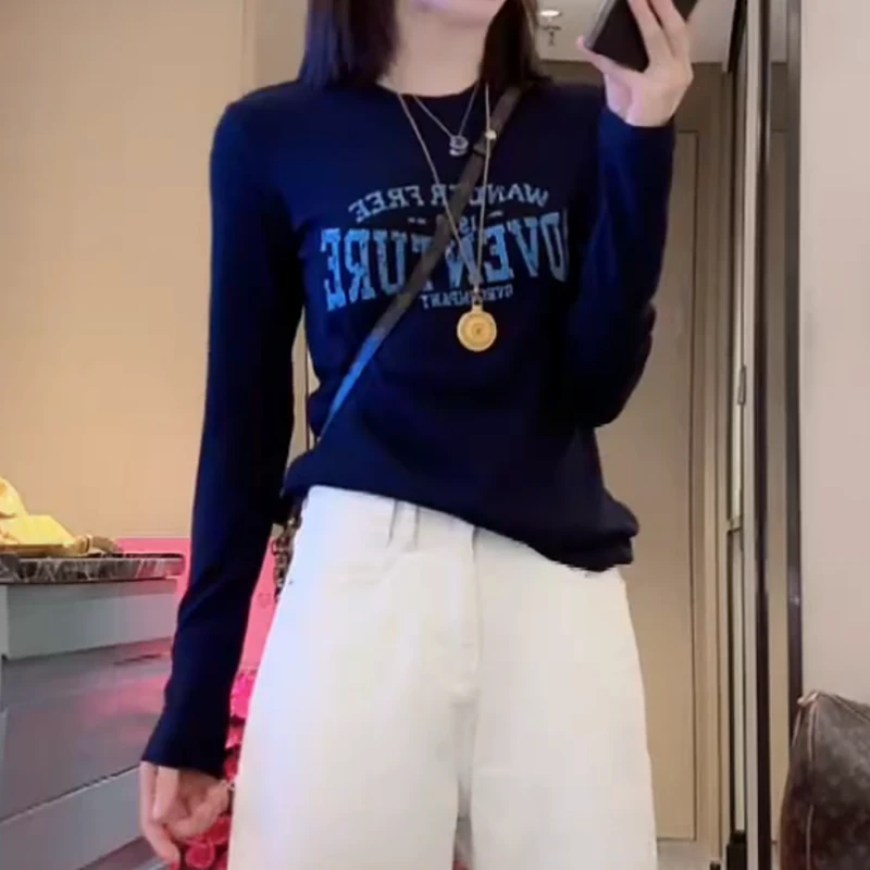 2025早秋新款字母百搭五色显瘦长袖T恤LK2506816