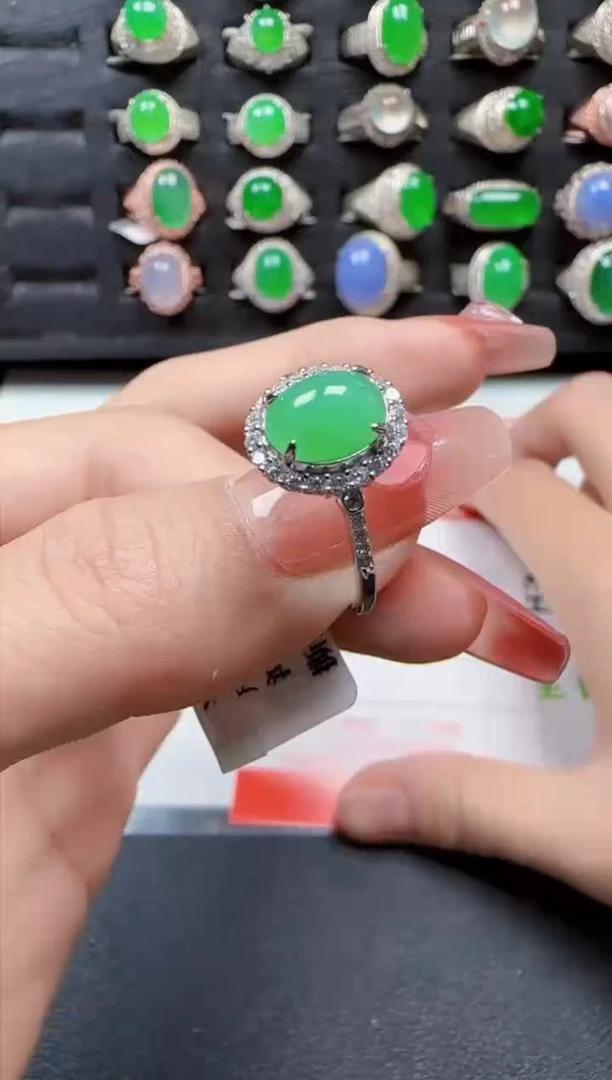 【闪购商品】翡翠戒指银S925镶嵌1523