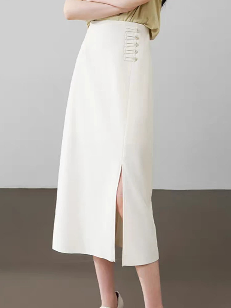 【济州岛】侧边国风扣设计半身裙5362