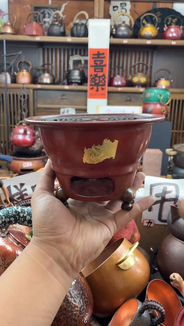 d****钊点金火烧红炭炉全紫铜   高端