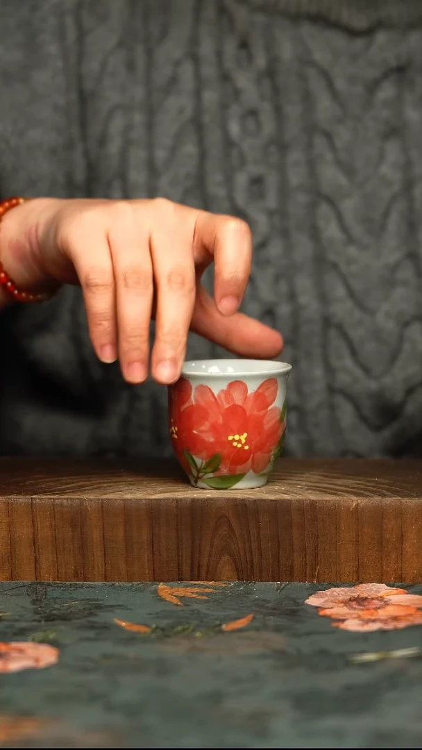 杯釉下彩手工手绘同款陶器